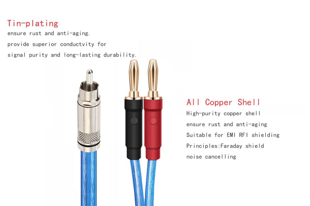 Luxferre Cinch auf Banane 2M Cinch auf Bananenstecker Lautsprecher Banane auf Cinch Audioverlängerung Kompatibel mit Cinch Cinch Cinch Cinch Pin Banane Banane Buchse Klinke