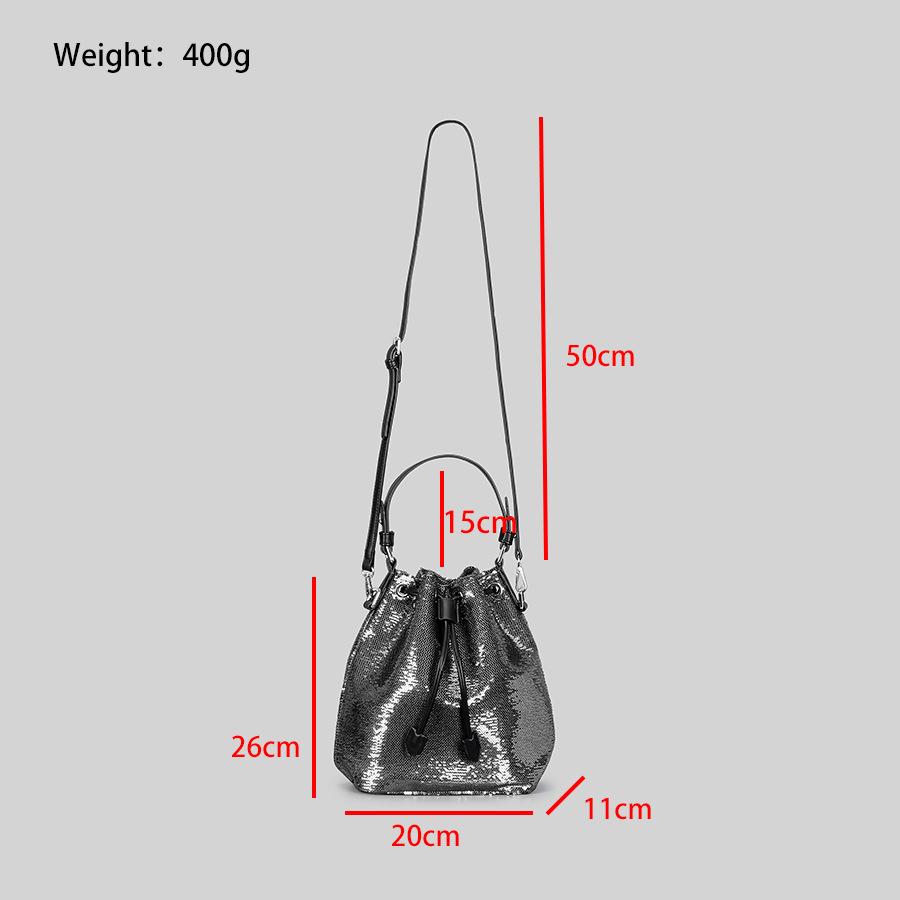 Buy Sequins Bucket Bags for Women Drawstring Evening Bag Retro Shoulder