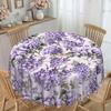 1 Piece Violet Floral Tablecloth, Waterproof Polyester Material, 4 Sizes For Indoor/Outdoor Dining Tables