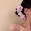 1Pcs Elegant Floral Hair Claw Clips For Women Spring Summer Rose Butterfly Hair Clips Beach Vacation Hairpin Hair Accessory