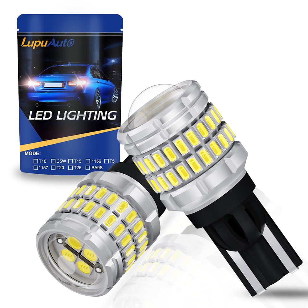 

T15/T16/W16W Светодиодная лампа заднего хода на 300% ультраяркая со встроенным элиминатором Лампа заднего хода 360° Полный чёрный