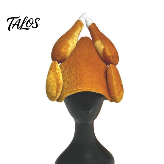 Thanksgiving Costume Accessory Plush Turkey Hat, Funny Trot Dancing Hat Novelty Headpiece for Women Men Holiday Celebration Chicken Leg