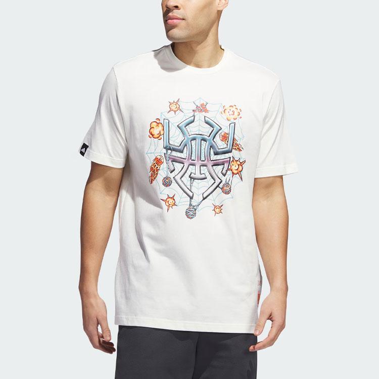 Adidas Donovan Mitchell 8-Bit Graphics Signature Basketball Graphic Tee Off White Men Streetwear II7792