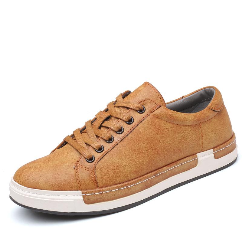 Mode Sneaker Herrenschuhe Marke Weiches Leder Herren Freizeitschuhe Männliches Schuhwerk