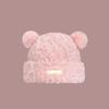 1 Pcs Winter Thickened Cute Little Bear Hat Big Headed Soft Glutinous Plush Hats Ear Protection Woolen Warm Fluffy Fur Headgear
