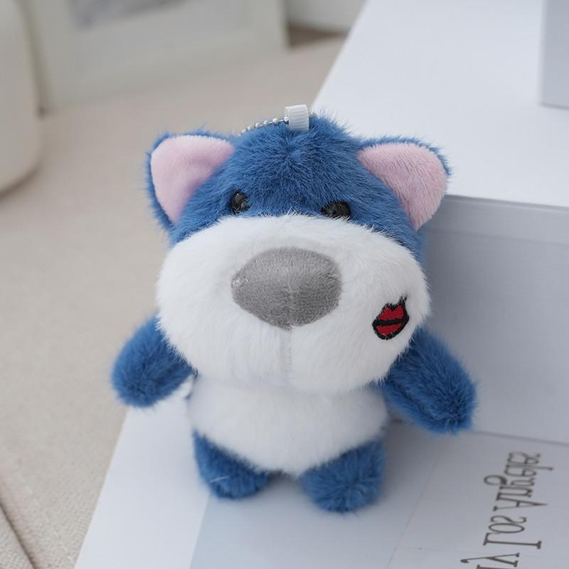 Adorable Plush Dog Keychain Creative Cute Puppy Bag Pendant Accessory Gift In Blue Brown Pink
