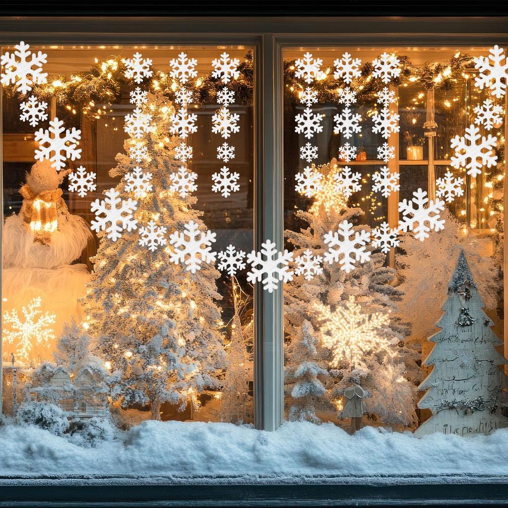 Snowflake Christmas Ornaments 21 Pieces Christmas Tree Ornament Decor Festival Window Snowflake For Winter Outdoor Home Holiday
