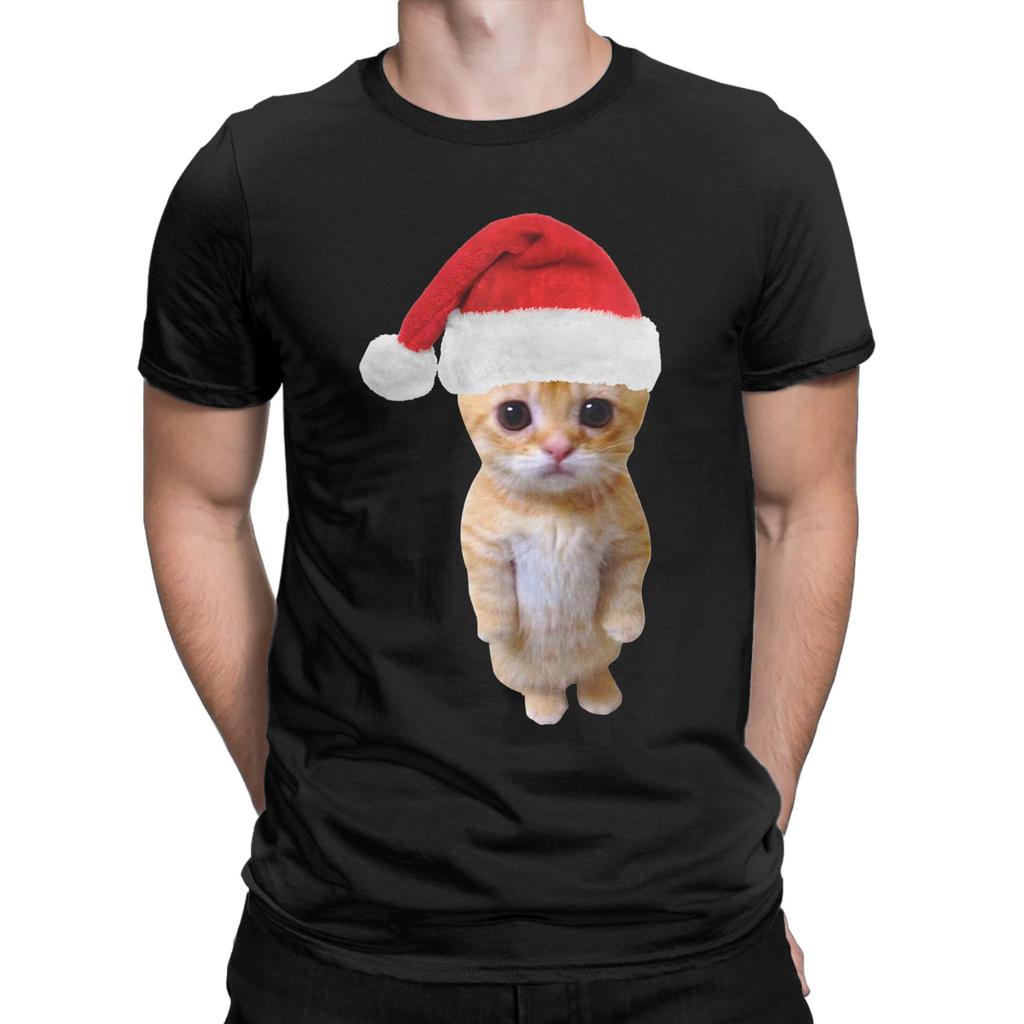 Christmas El Gato Meme Sad Cat Munchkin Kitty Meme T Shirt Beach  Pure Cotton TShirts For Men Tee Shirt Short Sleeve Clothes