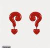 Chic Ankara Red Question Mark Stud Earrings - Bold Fashion Statement