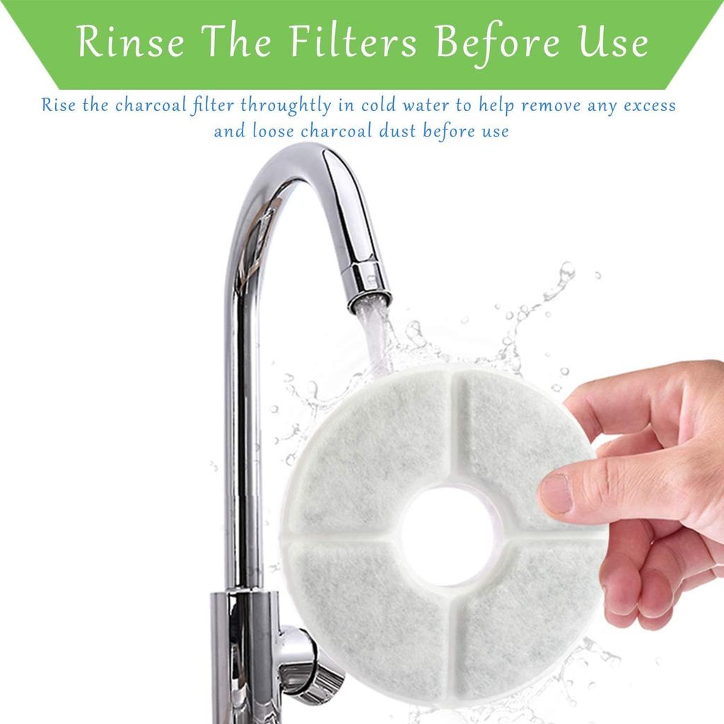 Rarloner Cat Fountain Filters ,8 Pack Pet Water Fountain Replacement Filters, Pet Fountain Filters Suitable for 1.6L Flower Fountains and Most Same