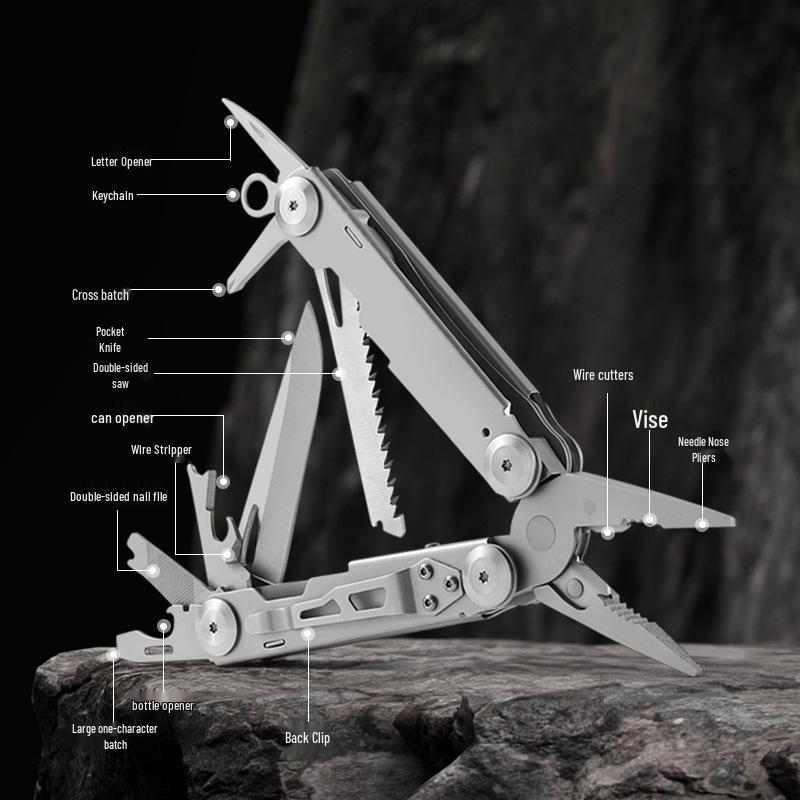 Folding Multifunctional Needle-nose Pliers & Small Knife for Outdoor Camping