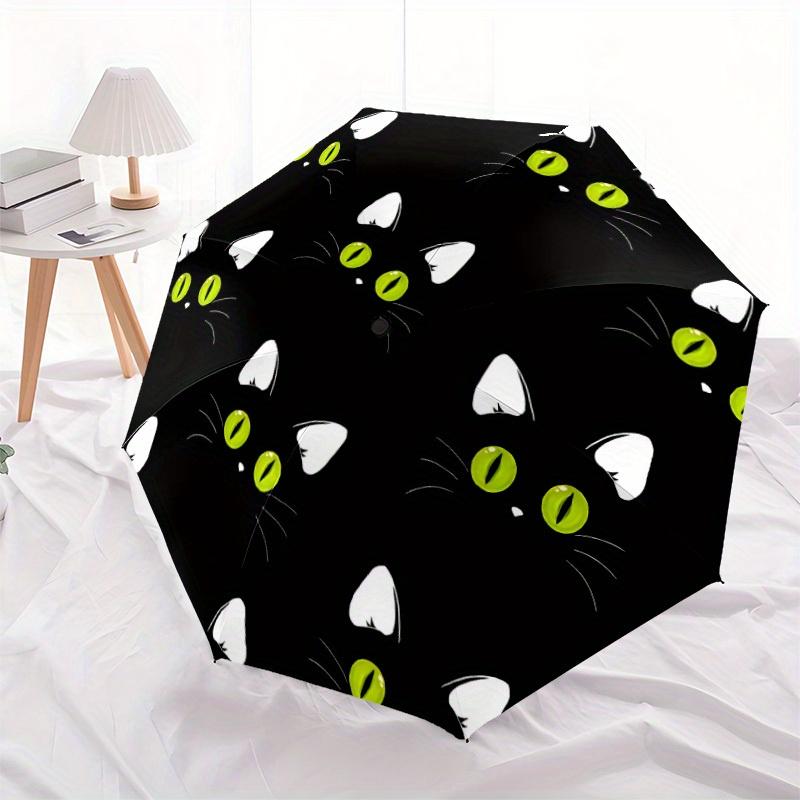 1pc Cat Eyes Automatic Open/Close Leisure Umbrella with Windproof, Functional Design, 8-Rib Sturdy Canopy, Durable Ribs,006