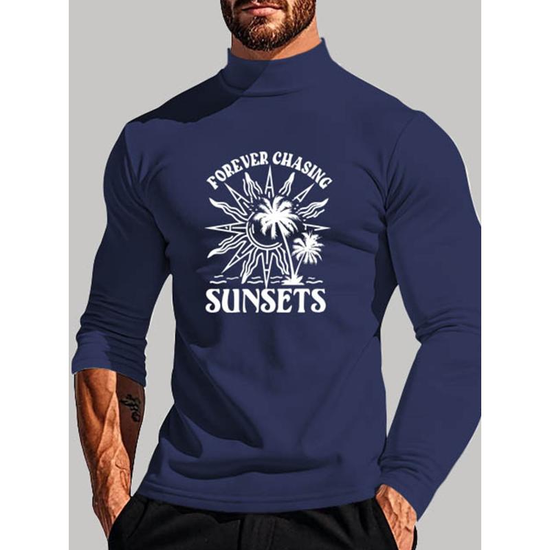 Men s Polyester Mock Neck Long Sleeve, Soft Wrinkle-Resistant & Ideal for Daily Wear S