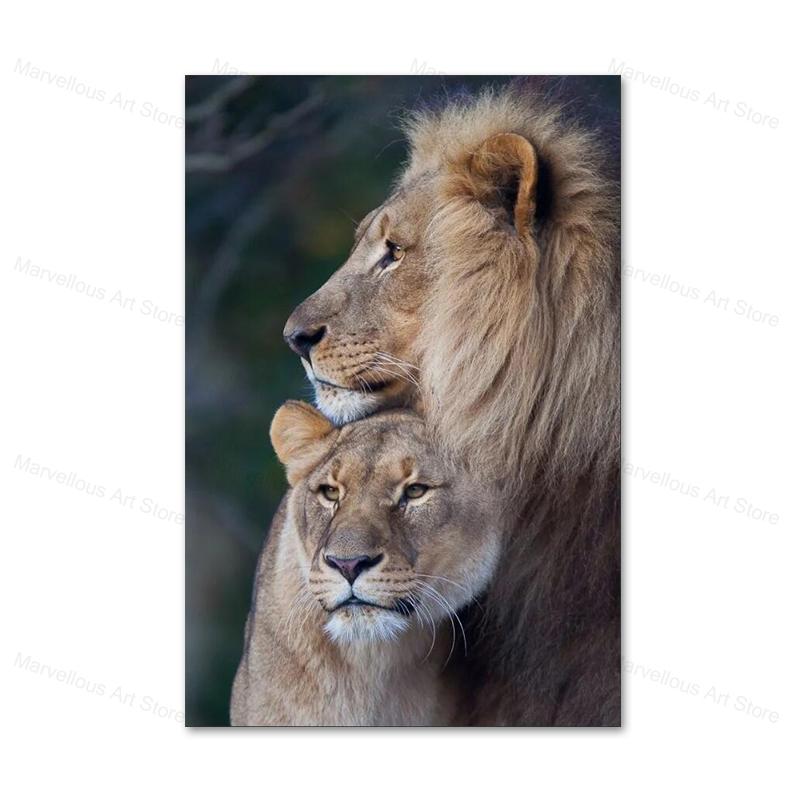 Black and White Lion Posters and Prints Painted On Canvas Painting Modern Animal Wall Art Pictures for Living Room Home Decor