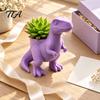 Flower Pot Decoration 3D Printed Dinosaur Planter Pot, Tyrannosaurus Rex Flowerpot for Succulents and Shape Holder Small Plants, Decorative