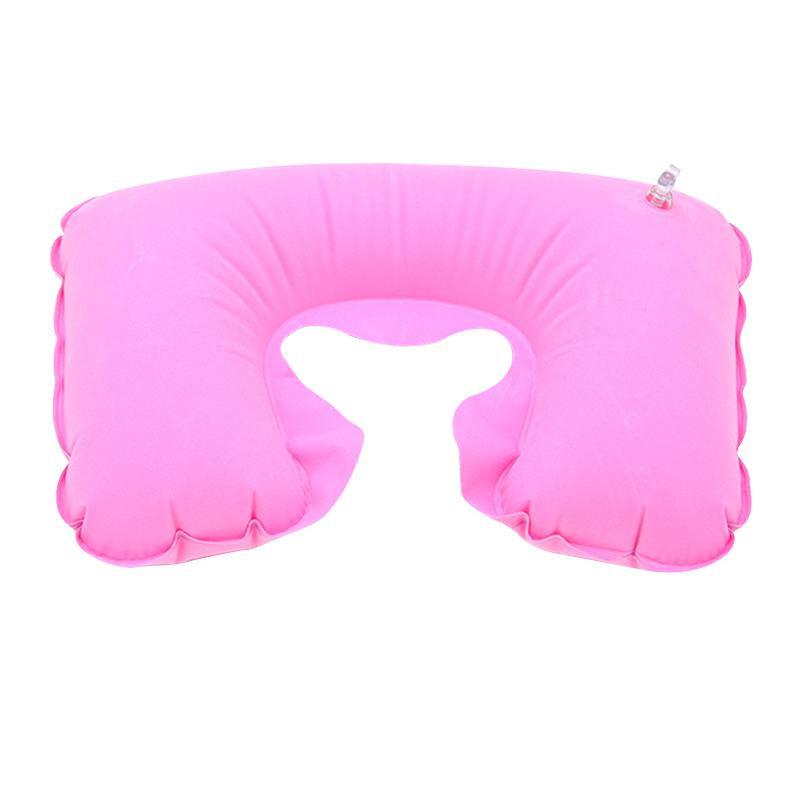 U Pillow Inflatable Comfortable Outdoor Portable Travel Neck Guard Flocking