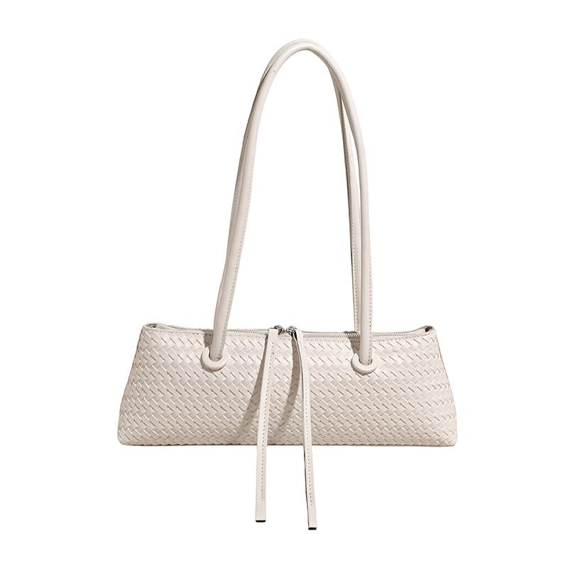 Summer woven underarm bag women's new fashion simple portable shoulder bag niche baguette bag