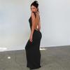 Dámske vestidos Club Party šaty bez rukávov dlhé tielko Elegantné sexy maxi šaty s prekrytým chrbtom