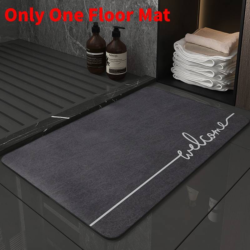 Modern Minimalist Silicone Diatom Mud Bathroom Door Mat With Water Absorption For Bathroom Comfort