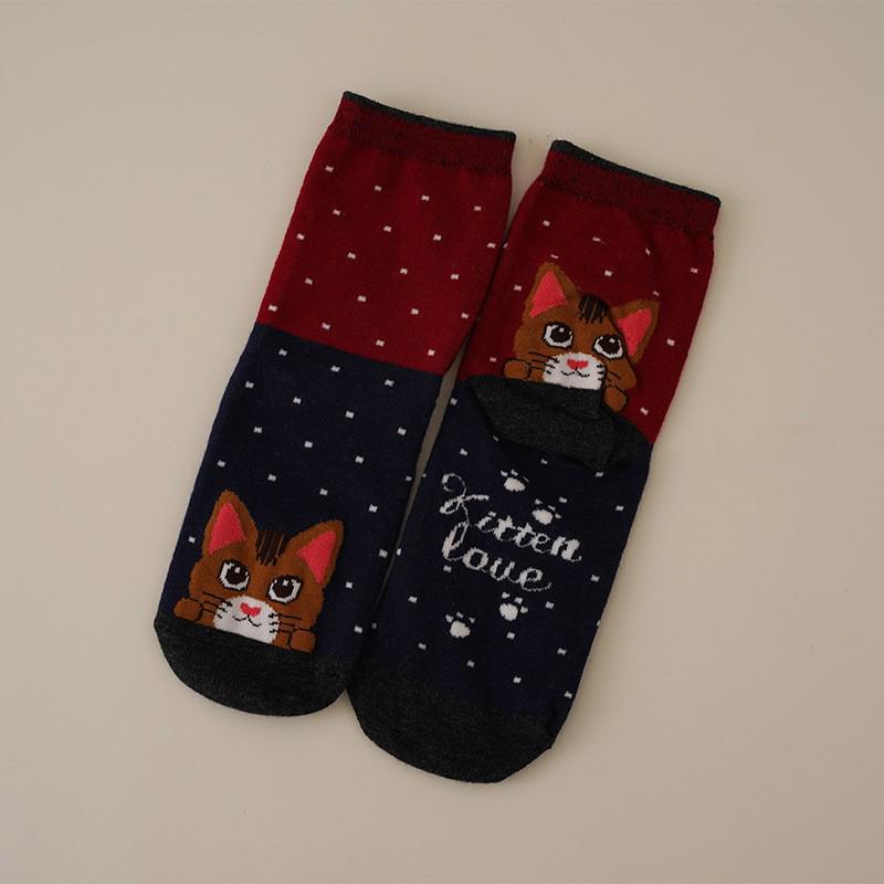 Spring & Autumn Cute 3D Cat Ear Mid-Calf Socks for Women