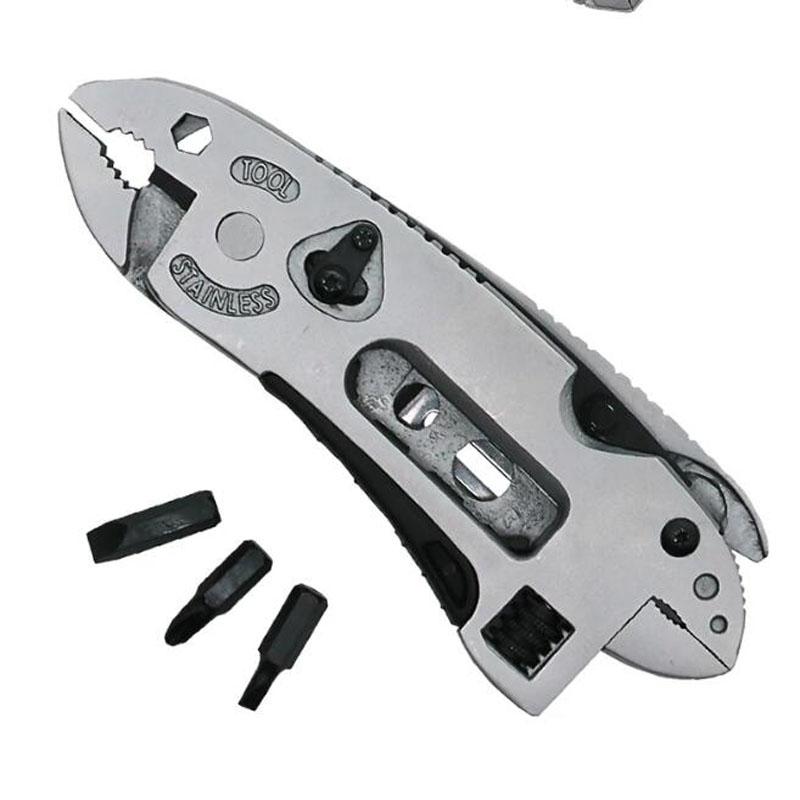 Fold Multi Tools Repair Adjust Screwdriver Wrench Jaw Plier Multipurpose Multifunction Spanner Gear Outdoor Survive Camp