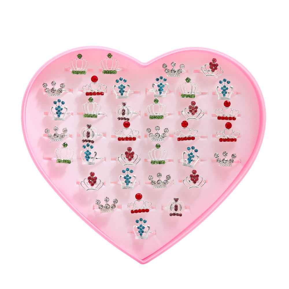 36 Buc inel de desene animate pentru copii Inel Prințesă Fete Clip de prindere drăguț decor de mână (cu cutie)