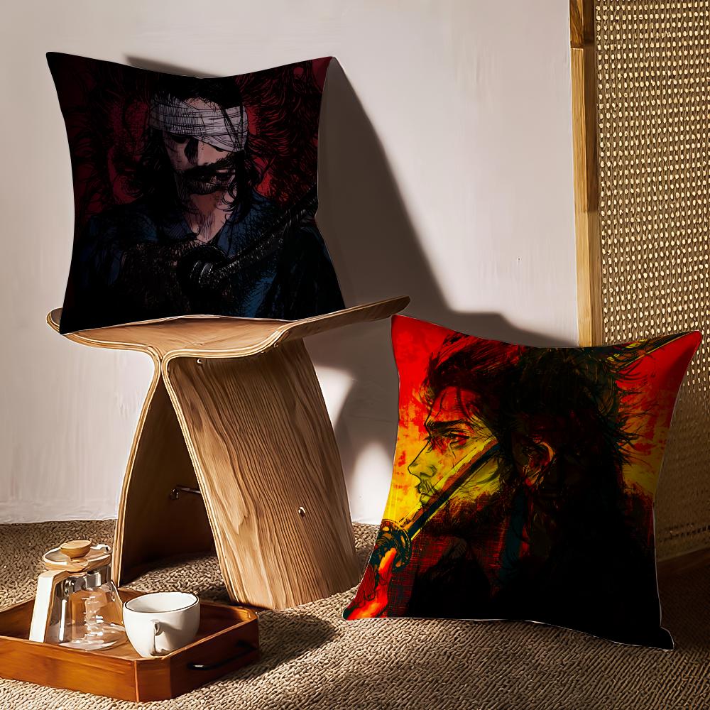 Vagabond-S Anime Kissenbezug Musterbedruckt Kissenhülle Für Wohnzimmer Sofakissenbezug & Schlafzimmer Dekoration