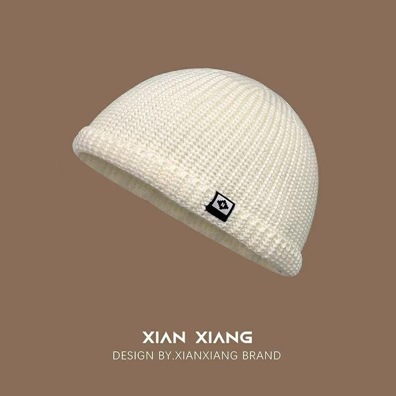 Cold hat men's autumn and winter tide warm knitted hat versatile velvet ear protector wool hat women's bag head hat