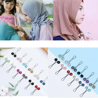 12 Stück Mode Kopftuch Schal Hijab Clips Schal Nadel Perlen Clip Brosche