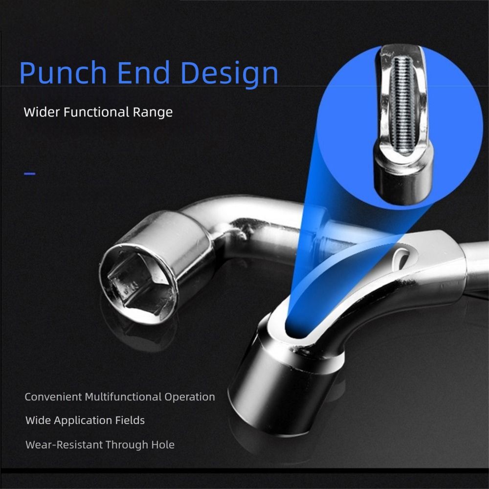 Chrome-vanadium Steel L-shaped Socket Wrench 6-19mm Hand Tool Practical Hex Adapter Spanner