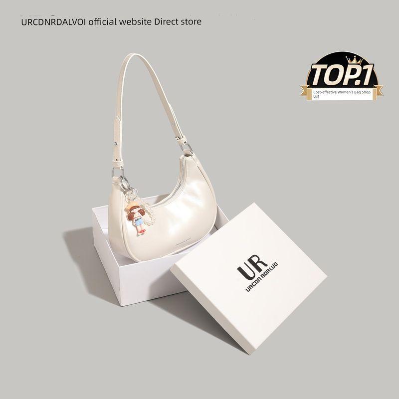 

Ur Advanced Texture Shoulder Underarm Bag Women Summer 2025 New Super Popular All-Match Commuter Shoulder Shoulder Selenodont Bag White