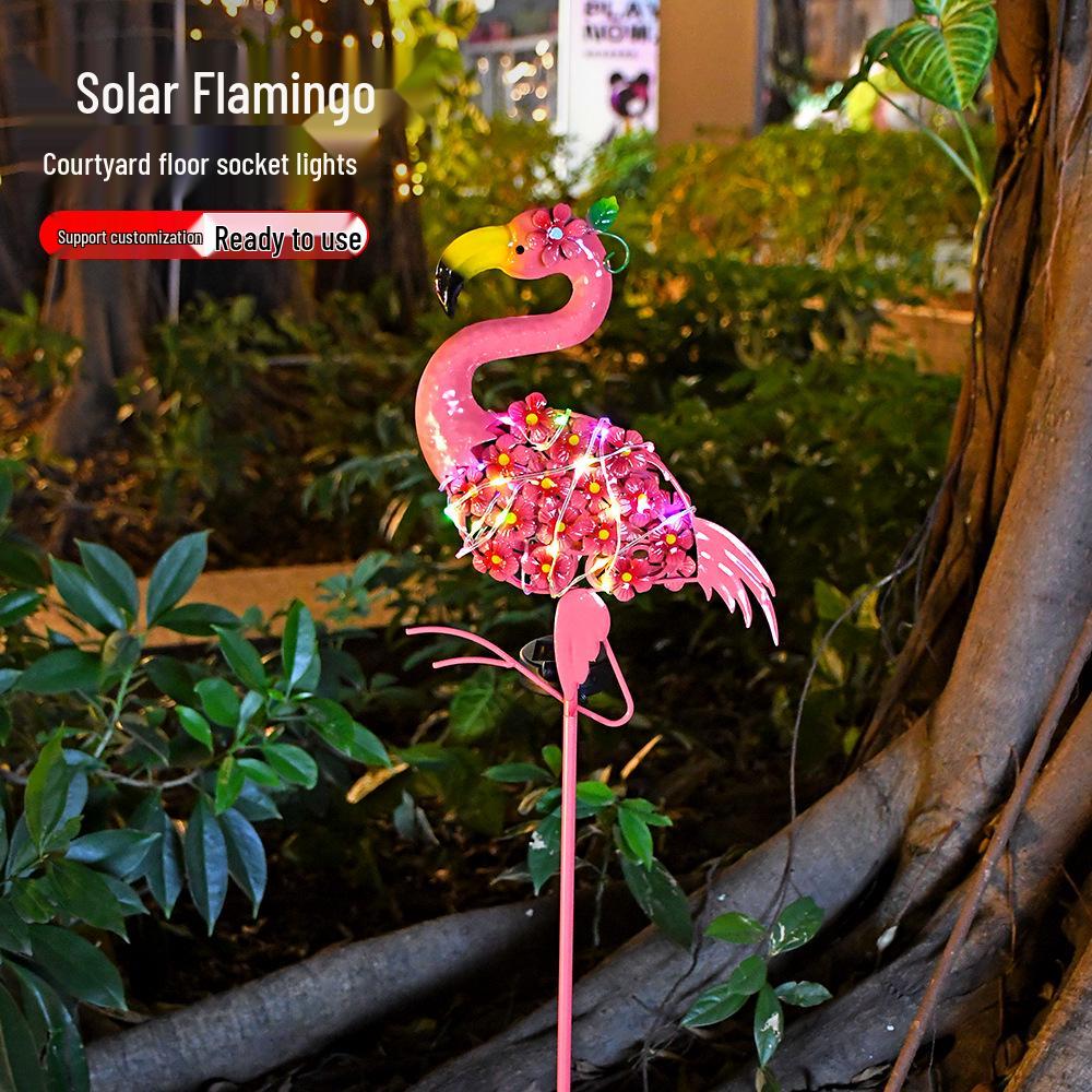 Solar Flamingo Ground Stake Light for Garden Decoration