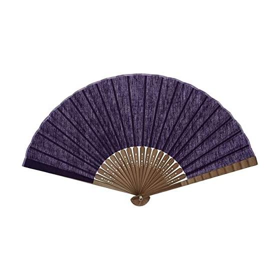 Ken Onishi Manufacturing Hemp Dungaree Fan 23cm Purple  Ripple  S22-LID02