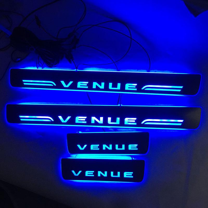 4-Piece LED Door Sill Strips for Hyundai VENUE