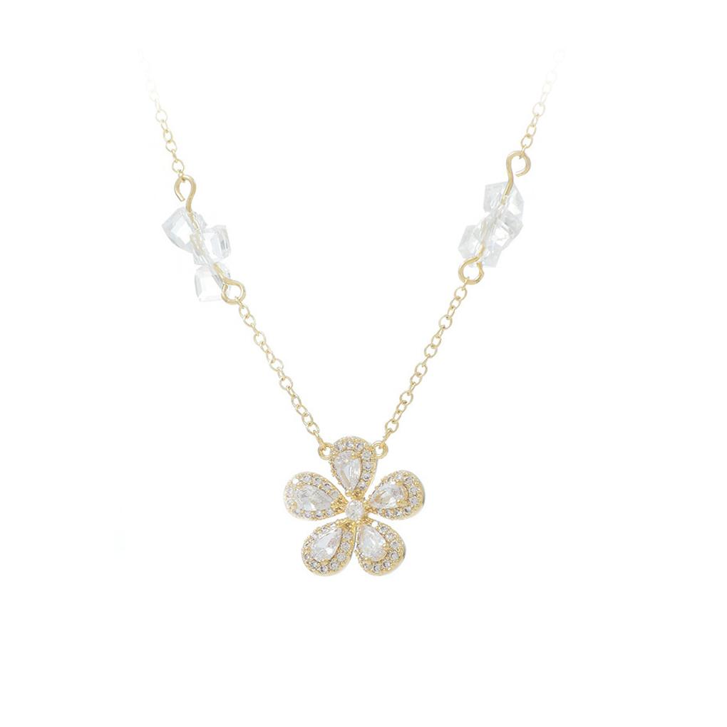 Woman Sweater Necklace Flower Pendant Chains Fashion Adjustable Copper Decor Birthday Decorations Jewelry for Jewelries