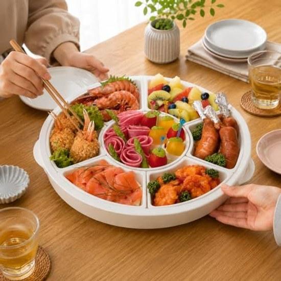 Pearl Metal Tray Plate Container Rotating Appetizer Chirashi Sushi Hand-Rolled Plating Made Japan Kitchen Mate HC-27