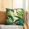 Palm Leaves Simplicity Cushion Cover Silky Short Plush Invisible Zipper Dustproof Sofa Pillow Case For Home Decor