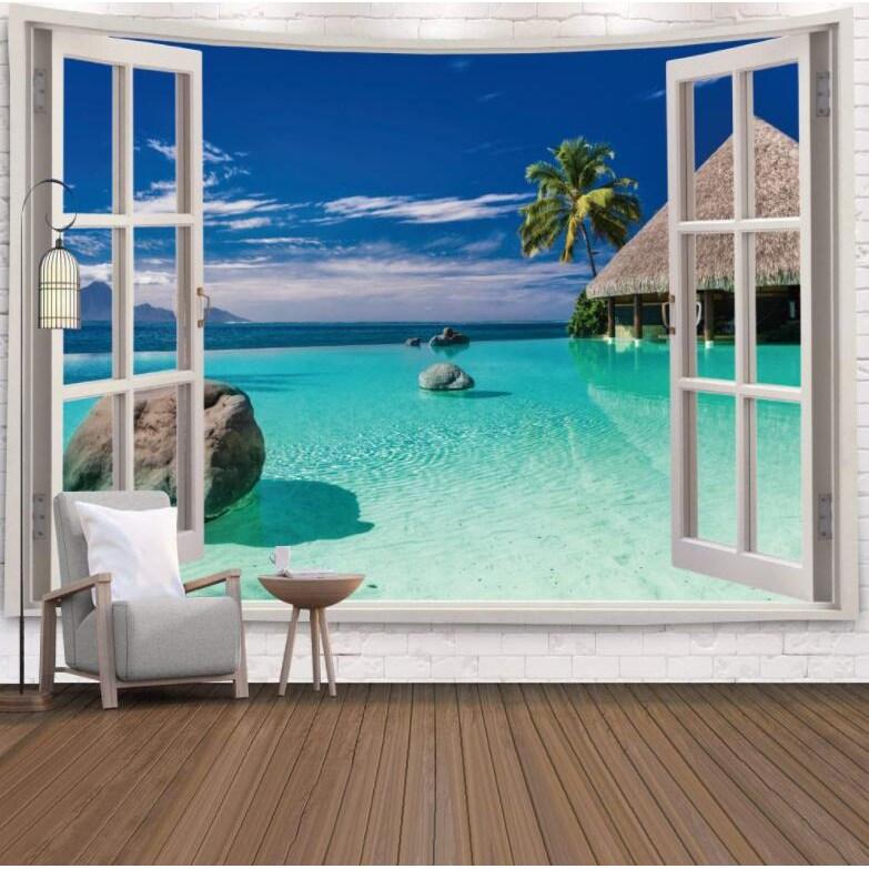 Ins style healing wall tapestry waterproof durable bedroom dormitory wall tapestry live broadcast background tapestry