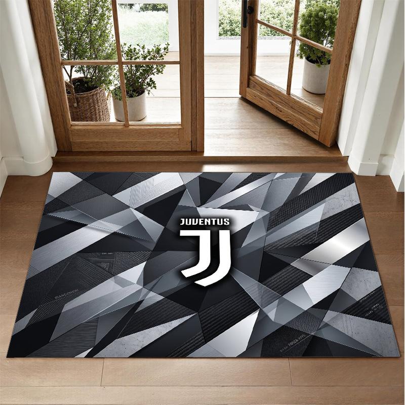 Juventus FC Design Crystal Velvet Rug Soft Decorative Mat for Bedroom Entrance