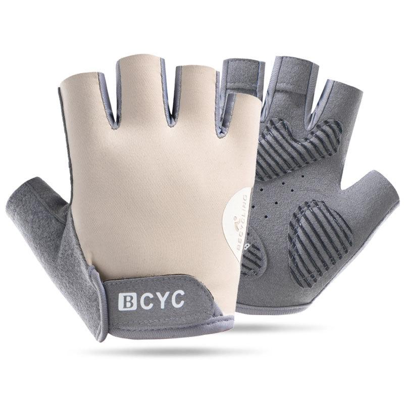Men Women Half Finger Fitness Sports Gloves Anti Slip Thickened Palm Shock Absorbing Breathable Cycling Gloves