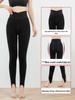 Plus Size Women's High Waist Fleece-Lined Silk Cotton Stirrup Leggings for Winter