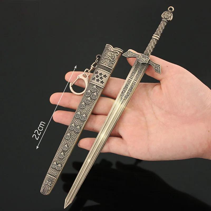Medieval Sword 22cm/8.66in Training Katana Toy Sports Game Peripherals Cosplay Weapon Model Boys Collectible Desk Ornaments