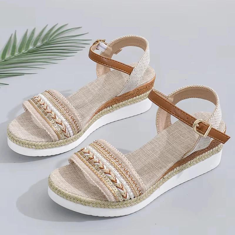 Fashion Women Shoes Summer Breathable Platform Sandals for Women New Casual Wedge Sandals Women Weightlight Flat Sandals Sandalias Mujer