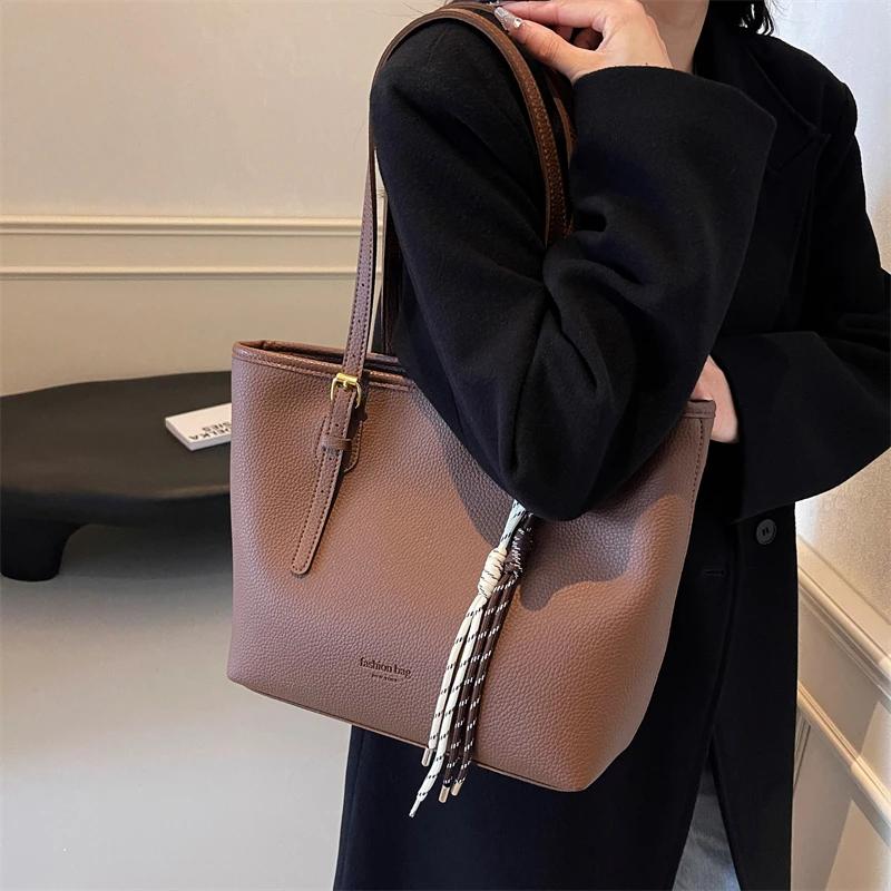 Luxury Solid Classic Style Bags Large Capacity High Quality Simple Versatile Shoulder Bags