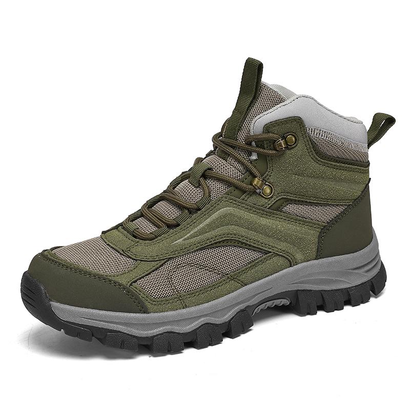 TUINANLE New Trend Men's High-Top Non-Slip Hiking Shoes Hiking Outdoor Wear-Resistant Platform Travel Boots