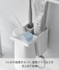 Yamazaki Tower a floating toothbrush holder and magnetic tumbler holder for one measuring 7cm W x 12cm D x H excluding film 1295, person, white,