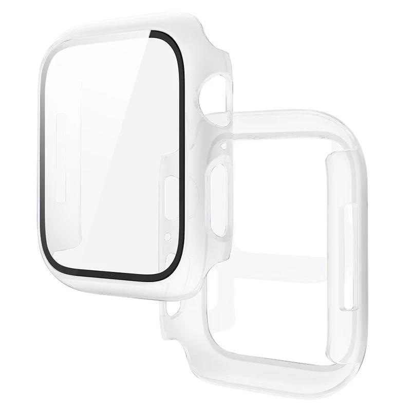 Tempered Glass+Cover For Apple Watch 11 10 9 8 7 46mm 42mm PC Bumper Screen Protector Case iWatch Series 7 6 5 4 SE3 44 40 45mm