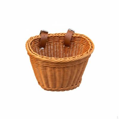 Kids Bike Basket Easy Installation Rattan Design Cycle Versatile Vehicle Accessory for Young