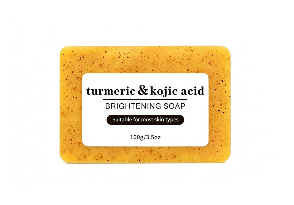 TK Style European and American Turmeric, Lemon, Kojic Acid, and Ginger Handmade Granular Soap for Bathing and Face Washing