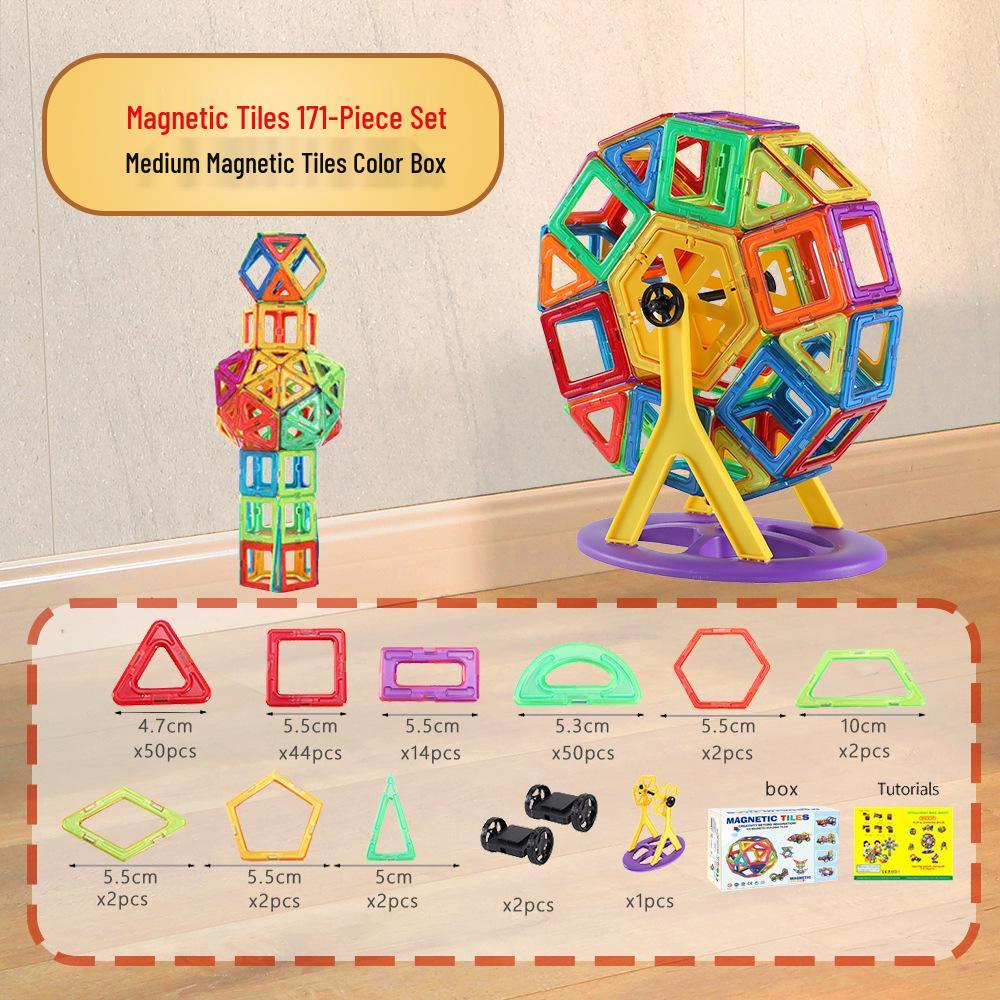 Xinming Large Magnetic Building Blocks - Colorful Educational Tiles & Sticks